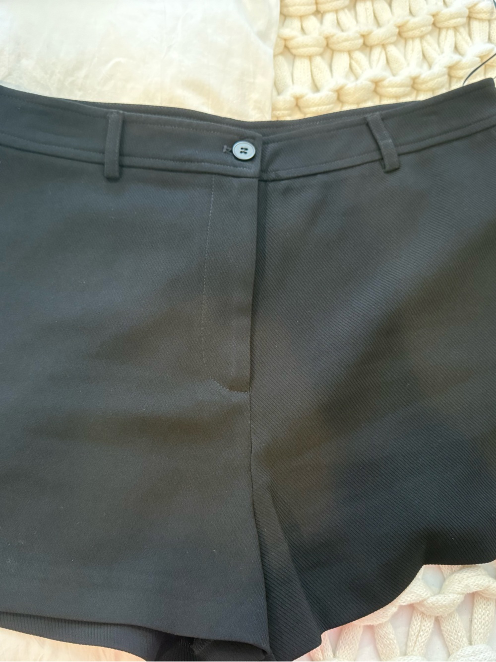 Aqua Black High-Rise Tailored Shorts
